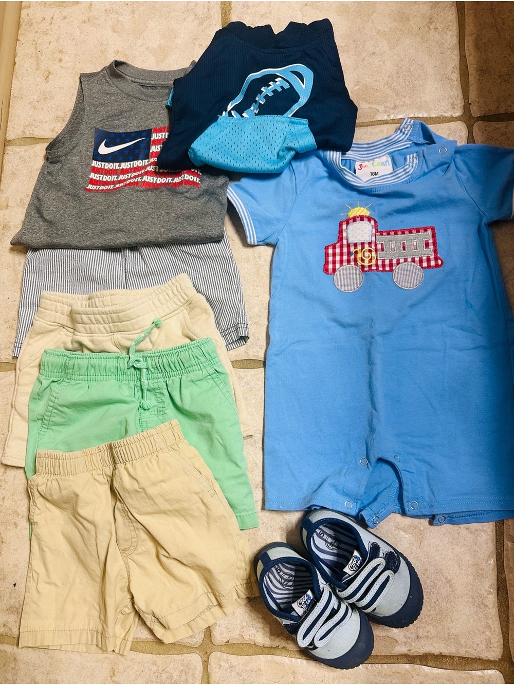 Nike Gray Sleeveless Tank & Blue Infant Romper Outfit Set